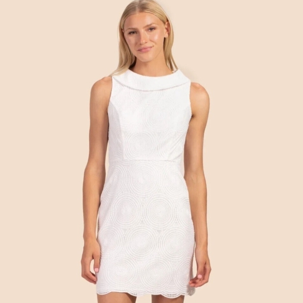 Trina Turk White Textured Mini Dress Size 2